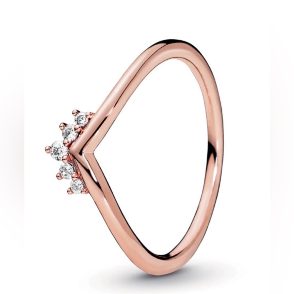 New Pandora Rose Tiara Wishbone Ring